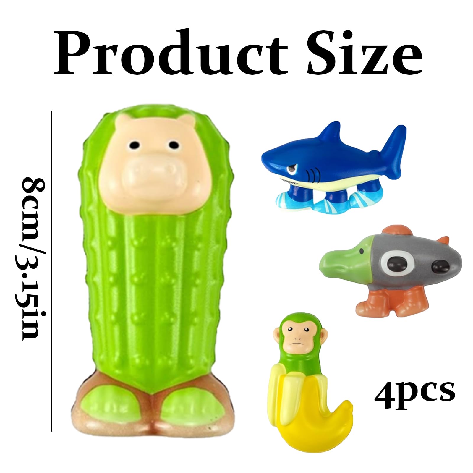 Zbdroxygen 4pcs Italian Brainrot Toys, Squishy Toy, Tung Tung Tung Sahur Toy, Mythical Creature Decor Set for Desk, Stress Release and Creative Play, 8cm Height 1