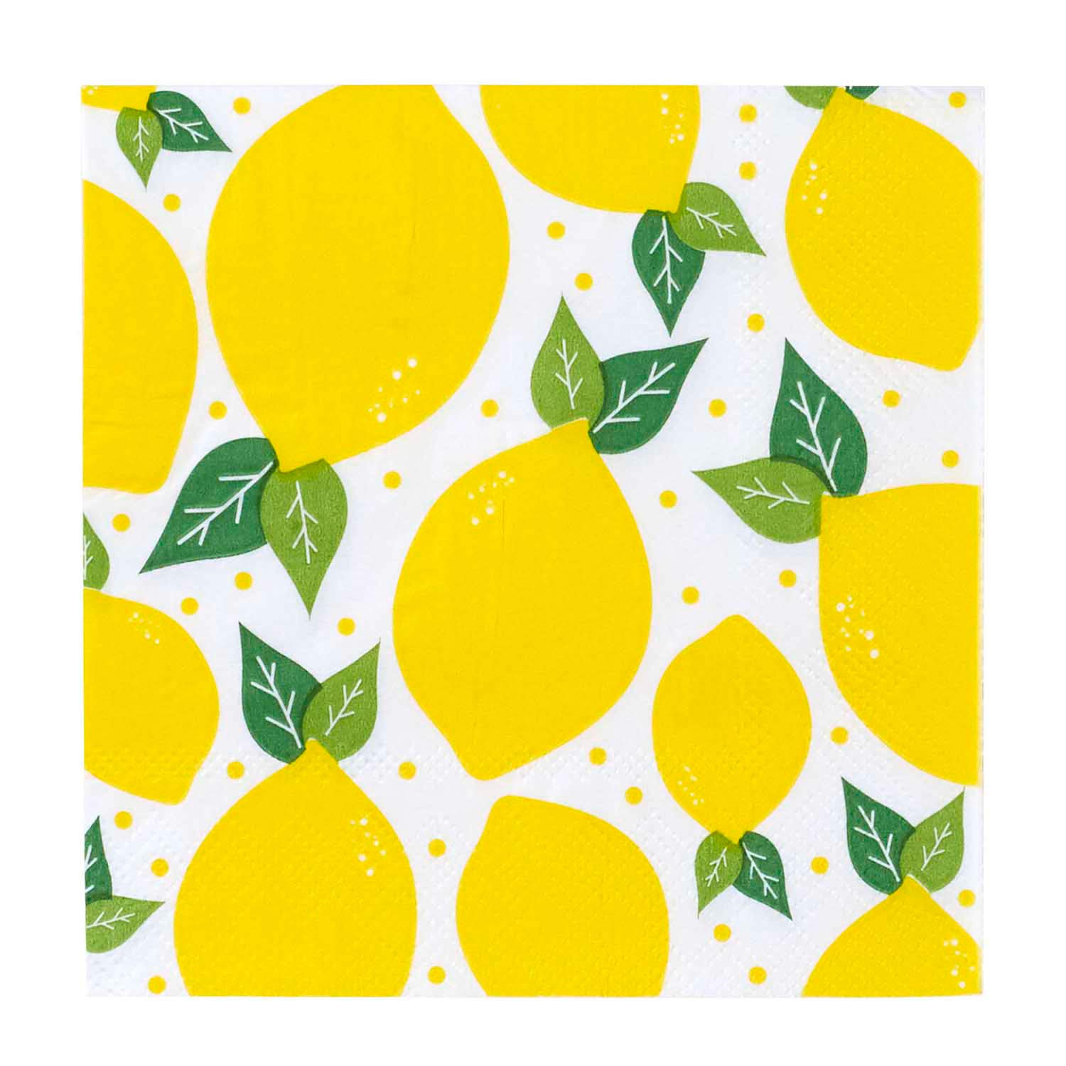 C.R. Gibson Yellow Lemons Paper Cocktail Napkins, 20pc, 5.5'' x 5.5''
