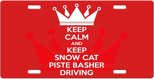 Makoroni - KEEP CALM AND KEEP KEEP CALM AND KEEP SNOW CAT PISTE BASHER DRIVING Aluminum License Plate Auto SUV Truck Tag, DesJ56