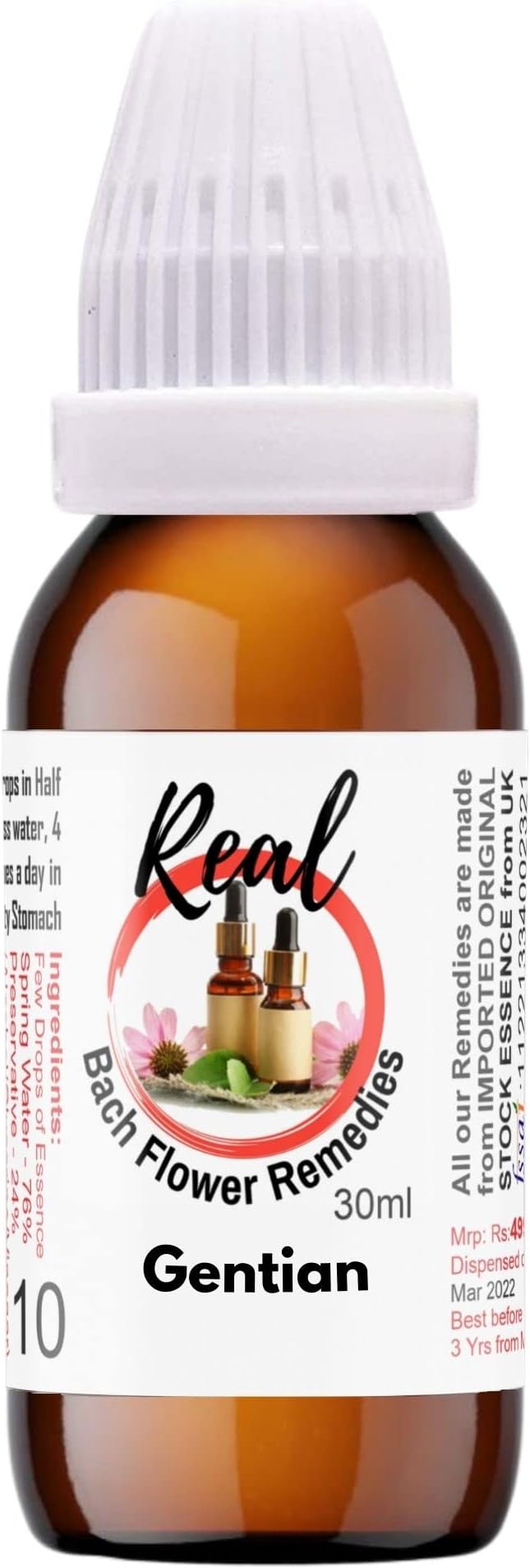 Gentian 30ml - Original Imported Flower Therapy Remedies by Dr Edward prepared from the first Concentrate