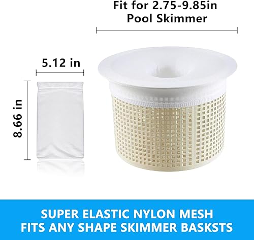 Miniatura 2 de Paquete de 30 calcetines para piscina, calcetines de filtro de piscina, protector de red para piscinas enterradas y sobre el suelo, cestas de