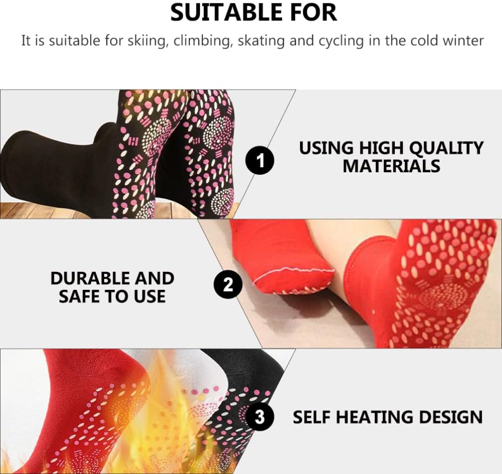 6pcs Winter Socks Self-Heating Warm Cotton Sock Heated Magnetic Feet Massager Unisex Comfortable Anti-Freezing