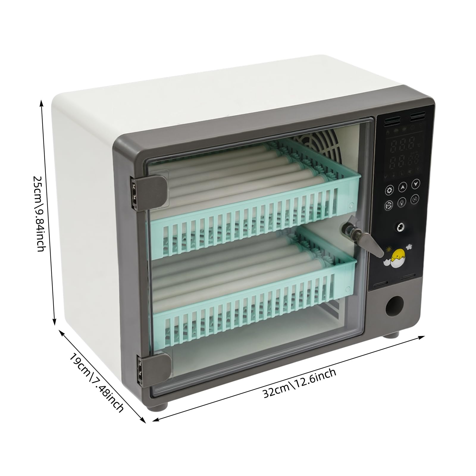 24 Eier Desktop Automatische Brutmaschine, Eierbrutmaschine, Incubator Rechteckig, Vollautomatische Brutmaschine, für 24 Eier Eierbrutmaschine mit Stromversorgung