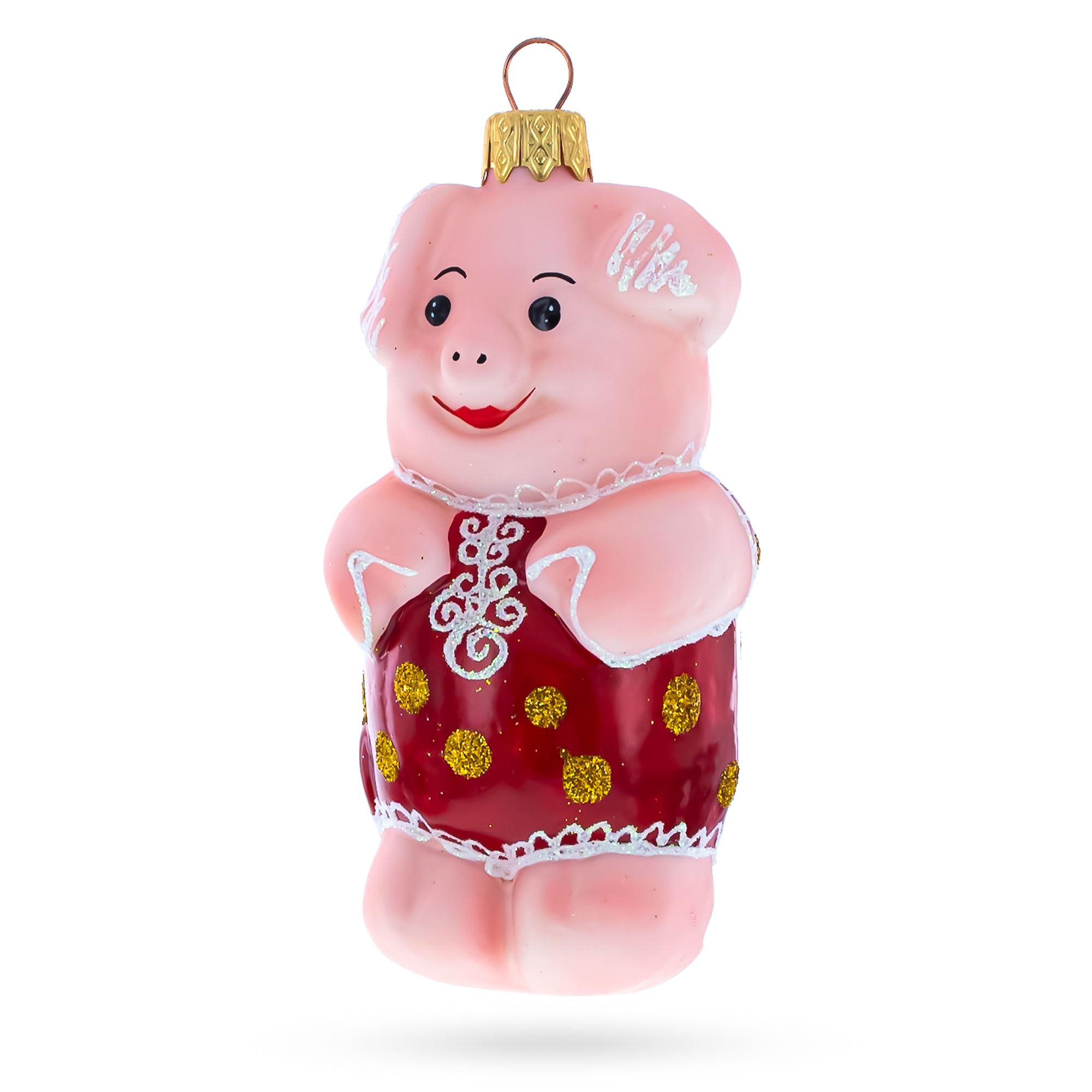 Décorations en verre en forme de cochon pour arbre de Noël et ornement suspendu festif
