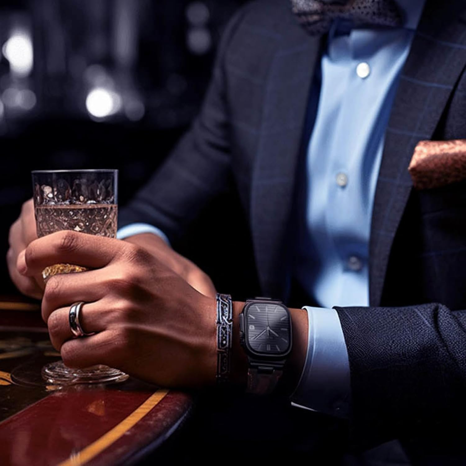 Leather Band for Apple Watch Ultra 3/Ultra 2 Bands 49mm 46mm 45mm 44mm, Top Genuine Leather Designer Replacement Strap for iWatch Ultra 3 2 1 SE series 11 10 9 8 7 6 5 4 3 - Image 6