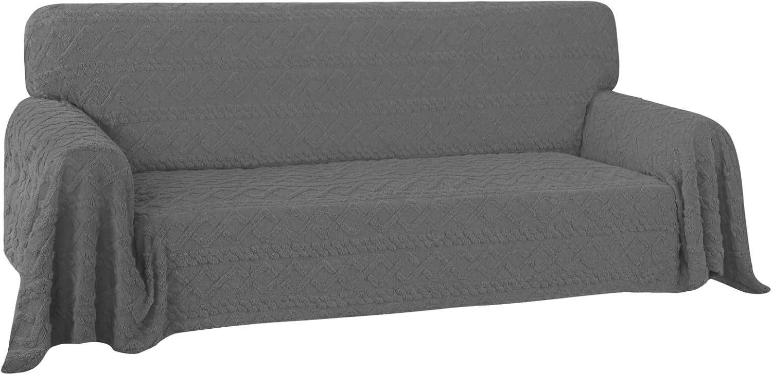 EasyGoing 80X133 inches Sofa Cover, Jacquard Velvet