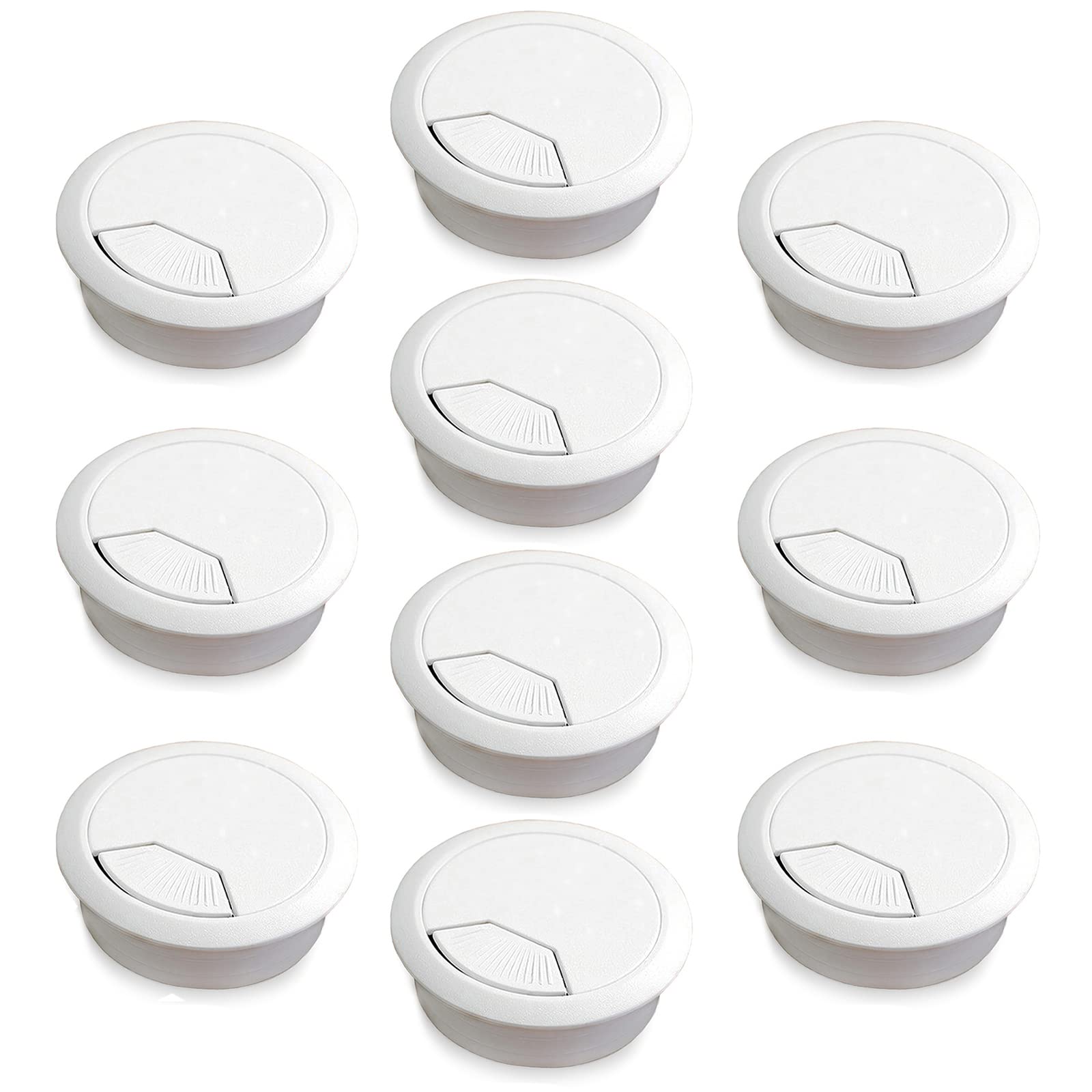 Zydiwo 10pcs Desk Grommet 2 Inch/50 mm Plastic Cable Hole Cover Grommet