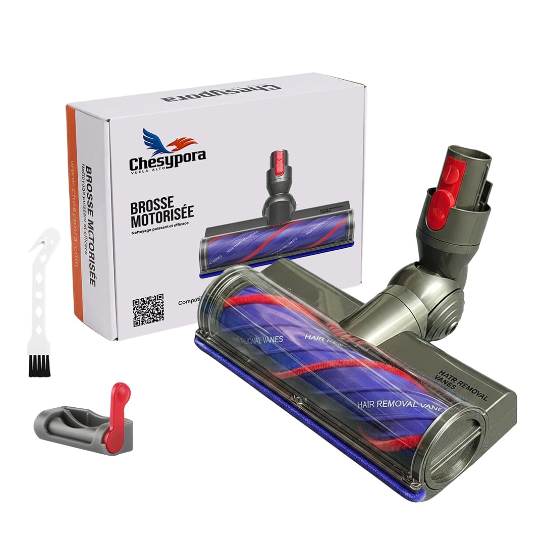 Brosse Compatible Dyson V15 V11 V10 V8 V7, Tête Aspirateur Dyson avec LED Verte et Anti-Enchevêtrement, Nettoyage Efficace des Poils d'Animaux sur Tapis, Moquettes et Sols Durs | LED Verte Intégrée et Technologie Anti-Enchevêtrement