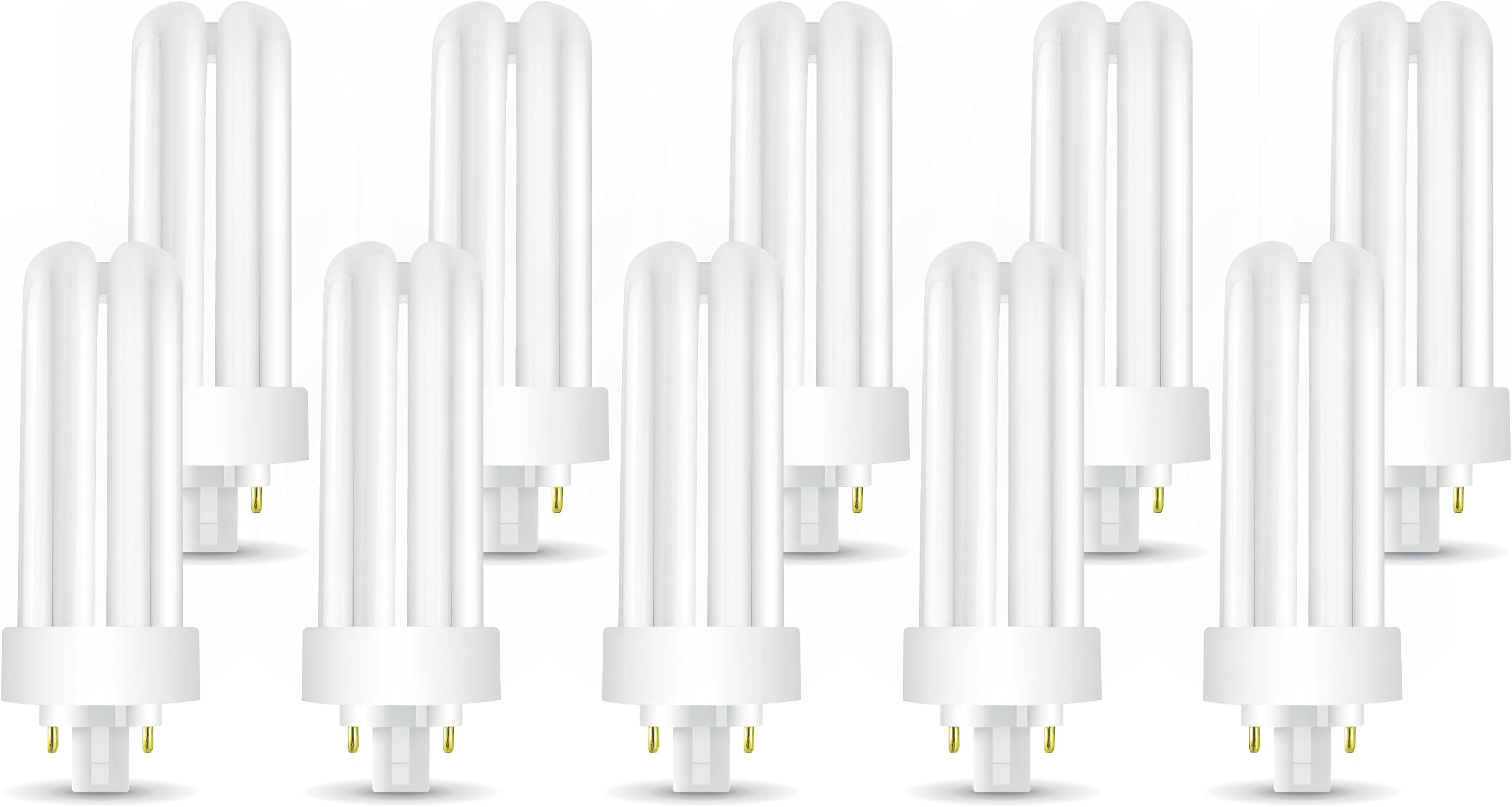 (10 Pack) PLT-26W 841, 4 Pin GX24q-3, 26 Watt Triple Tube, Compact Fluorescent Light Bulb