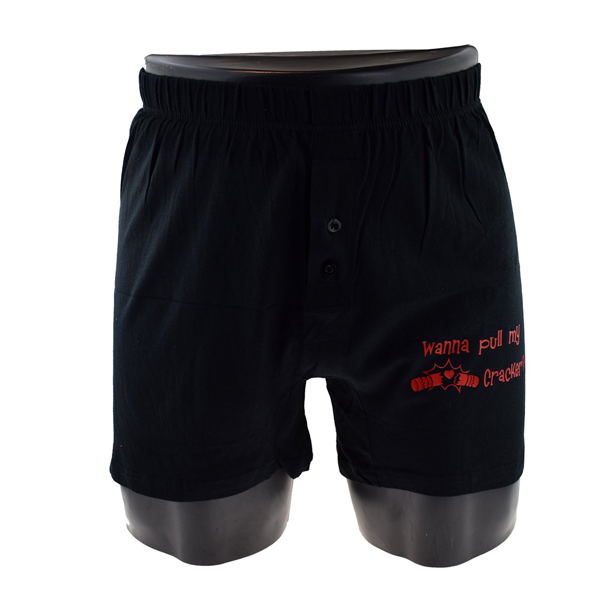 Gtr-Prestige Giftware Men's Black Novelty Christmas Boxer Shorts Well Hung Design In Various Sizes (Xl 39" - 42")