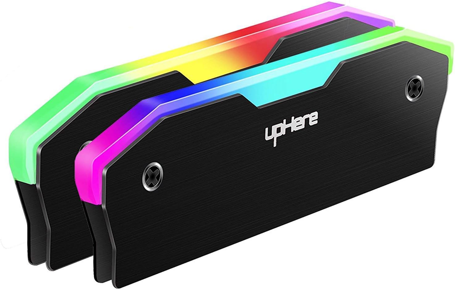 upHere Memory RAM RGB Cooler Heat Sink Cooling Vest Fin Radiation Dissipate For DIY PC Game Overclocking MOD DDR DDR3 DDR4-BLACK(MBK5-2)