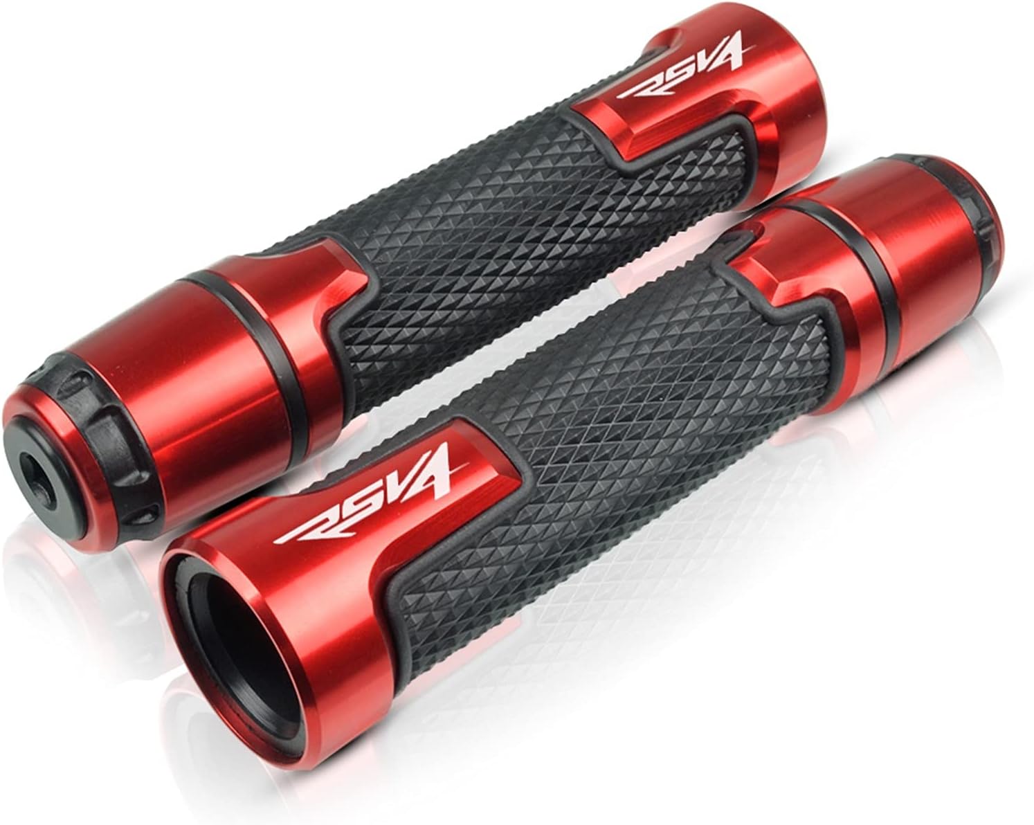 for Aprilia RSV4 RSV4R RSV4RR Factory Motorcycle Handlebar Grips 7/8" 22mm Anti Skid Rubber Grips Caps Plugs Handle Bar Ends CNC Aluminum (Color : Red)