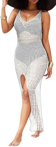 Cubiertas Sexys para Trajes de Baño Mujer Casual Transparente de Malla de Ganchillo Vestido de Traje de Baño de Verano