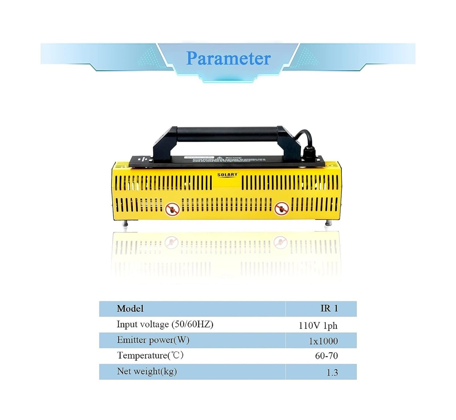 lámpara de calor infrarroja, Lámpara de curado pintura infrarroja, lámpara secadora onda corta portátil 1000 W for reparación carrocerías automóviles