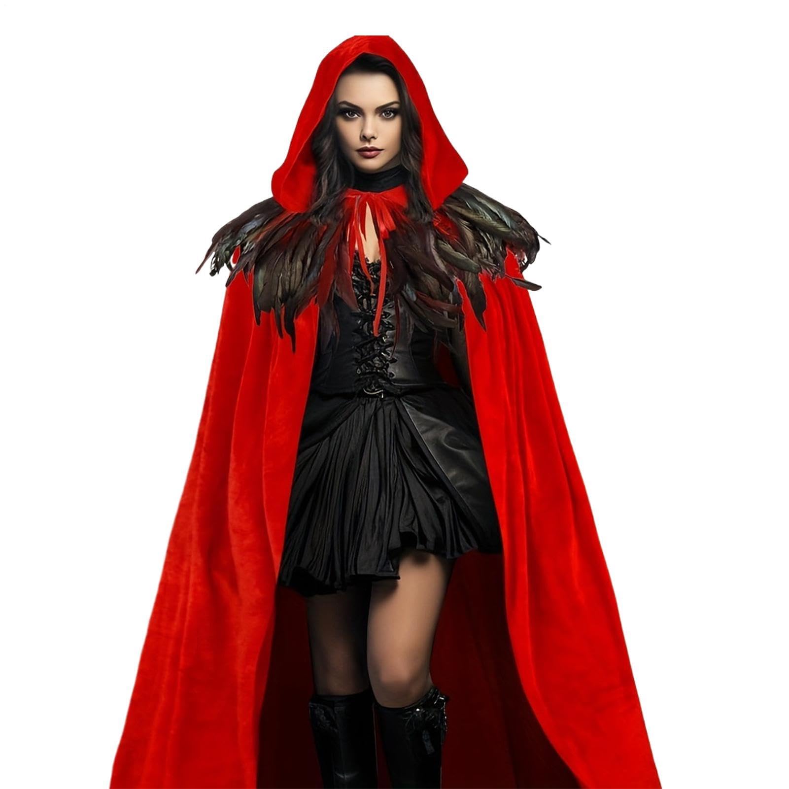 Mantello con Cappuccio da Uomo Tunica Lunga Unisex Costume Halloween