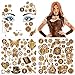Accessoires de günstig Kaufen-HOWAF Steampunk Accessoires Steampunk Temporäre Tattoos, Steampunk Gesichtstattoo Karneval Tattoos Zahnräder Steampunk Tattoos Aufkleber Gesicht, Steampunk Kostüm Halloween Karneval Fasching Kostüm