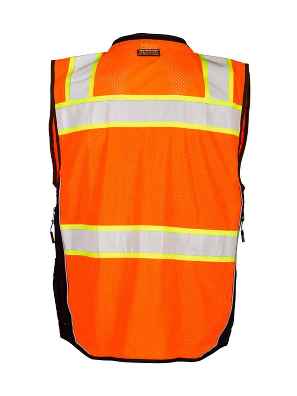 ML Kishigo Men's Class 2 High Visibility Premium Black Series Surveyors Vest - Orange/Black, Small, Model Number S5000
