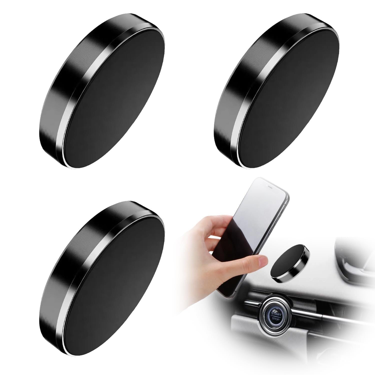 Thoquene Magnete a 3 pezzi per portatile, magnete portatile universale per auto