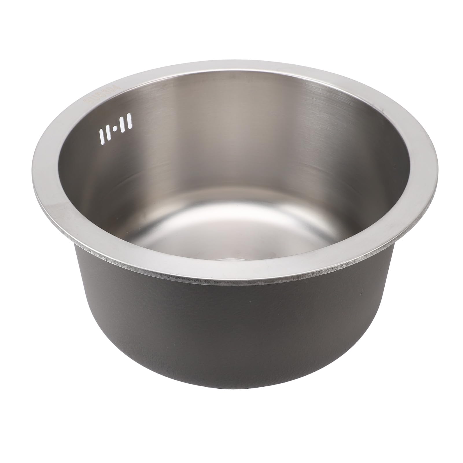 Jelquix #411 Kitchen Sink Round Stainless Steel Brushed Single Bowl Rust Proof For Home Bar 36Cm