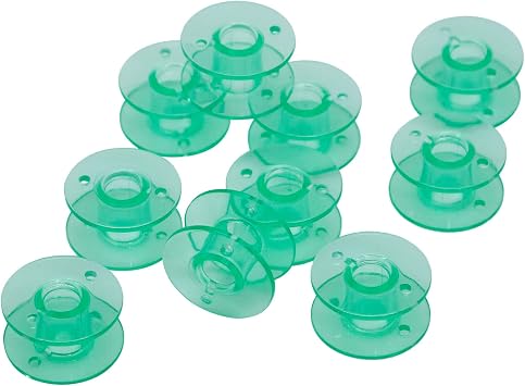 YEQIN 10 pcs Green Class 15 (A Size) Plastic Bobbins #X52800150 for Brother Babylock Singer Juki Sewing Machines
