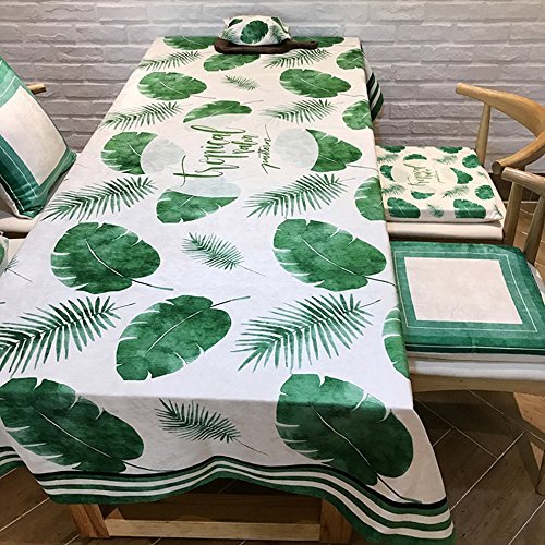 Nappe feuilles vertes style rural pour table basse de café et repas