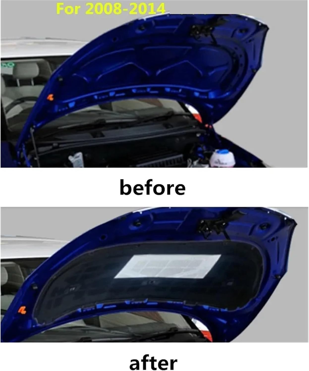 Auto Engine Hood Sound Heat Insulation Cotton Soundproofing Cover Car Accessories Compatible For Skoda Fabia MK2 MK3 2008-2020 (Color : 2008-2014 mk2)