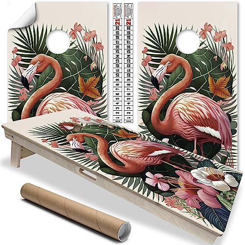 Cornhole Board Wraps and Decals for Boards Set of 2 Skins Professional Vinyl Covers Sticker Flamingo Life Cornhole Wraps Stickers Cornhole Skins Cornhole Wraps for Boards