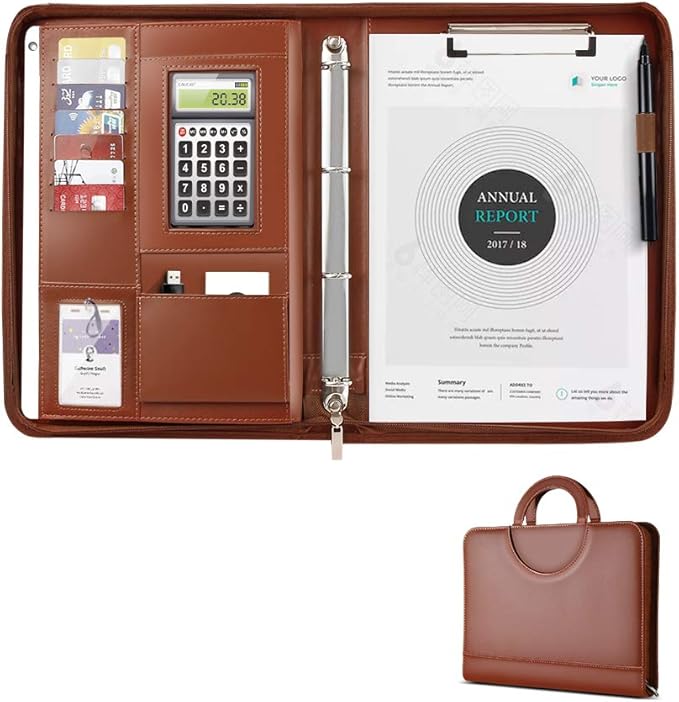 Cartella Conferenze Premium In Similpelle - Doppia Cerniera, Scomparto Tablet 13", Portadocumenti A4 - Foto 5