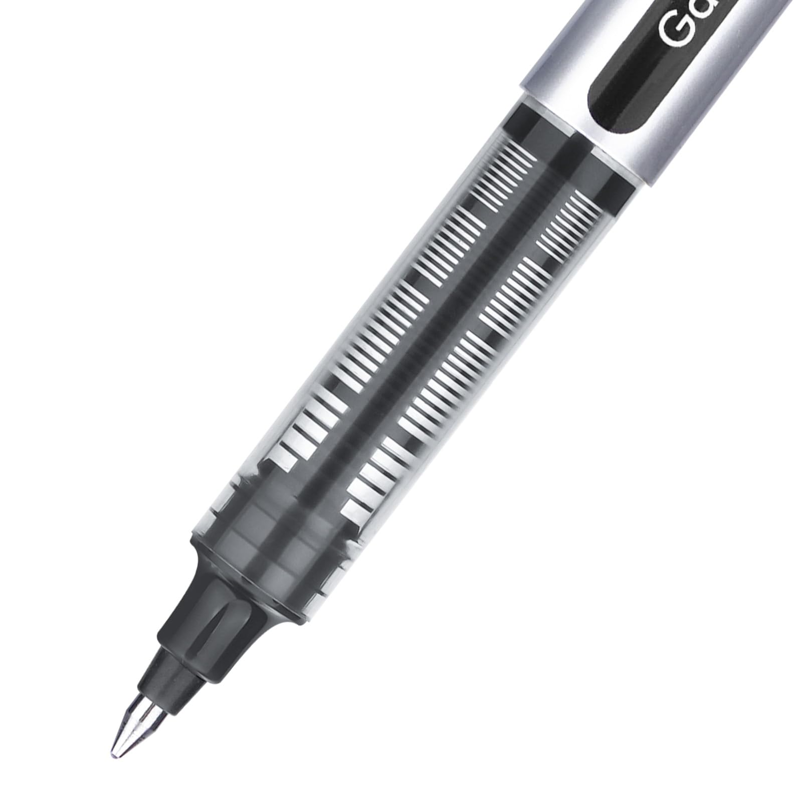 EYEYE Bolígrafos de punta redonda de 0.039 pulgadas, paquete de 50 (30 negros, 20 azules) de secado rápido, bolígrafos de tinta líquida, punta gruesa y suave para diario, tomar notas, oficina