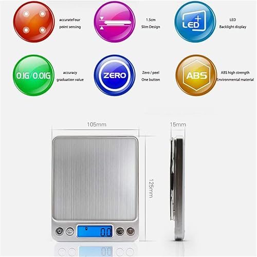 Miniatura 6 de TXY LCD portátil mini balanza digital electrónica 105.82 oz/0.00 oz bolsillo caso postal cocina joyería peso balanza