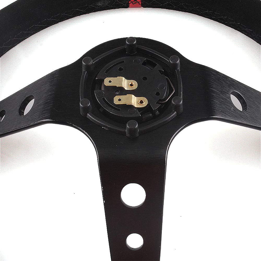 Sportlenkrad Auto, Lenkrad Universal 14 Zoll 350mm Wildleder Auto Racing Lenkräder Tiefe Drifting Sport Lenkrad(Blue)