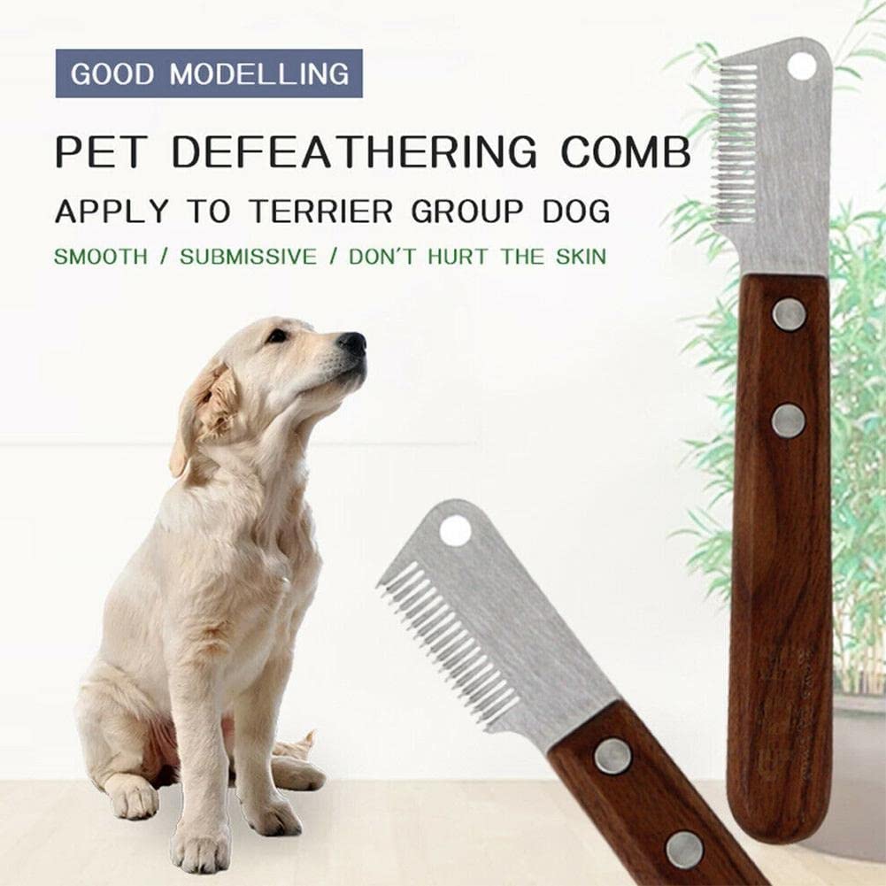 Cepillo para perros y gatos Peine for depilación de perros, cepillo profesional for cortar el pelo de mascotas, herramienta de aseo for gatos, cuchillo pelado con mango, suministros for perros Cepillo