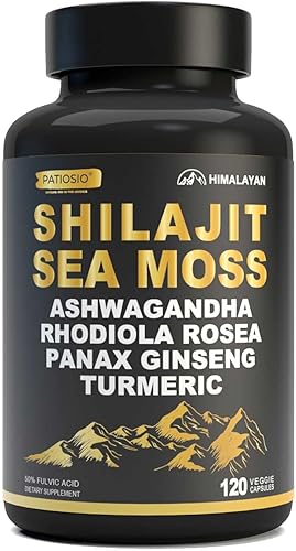Miniatura 1 de Shilajit Cápsulas para hombres  50% ácido fúlvico, más de 85 minerales traza del Himalaya puro, extracto de resina Shilajit con musgo marino,