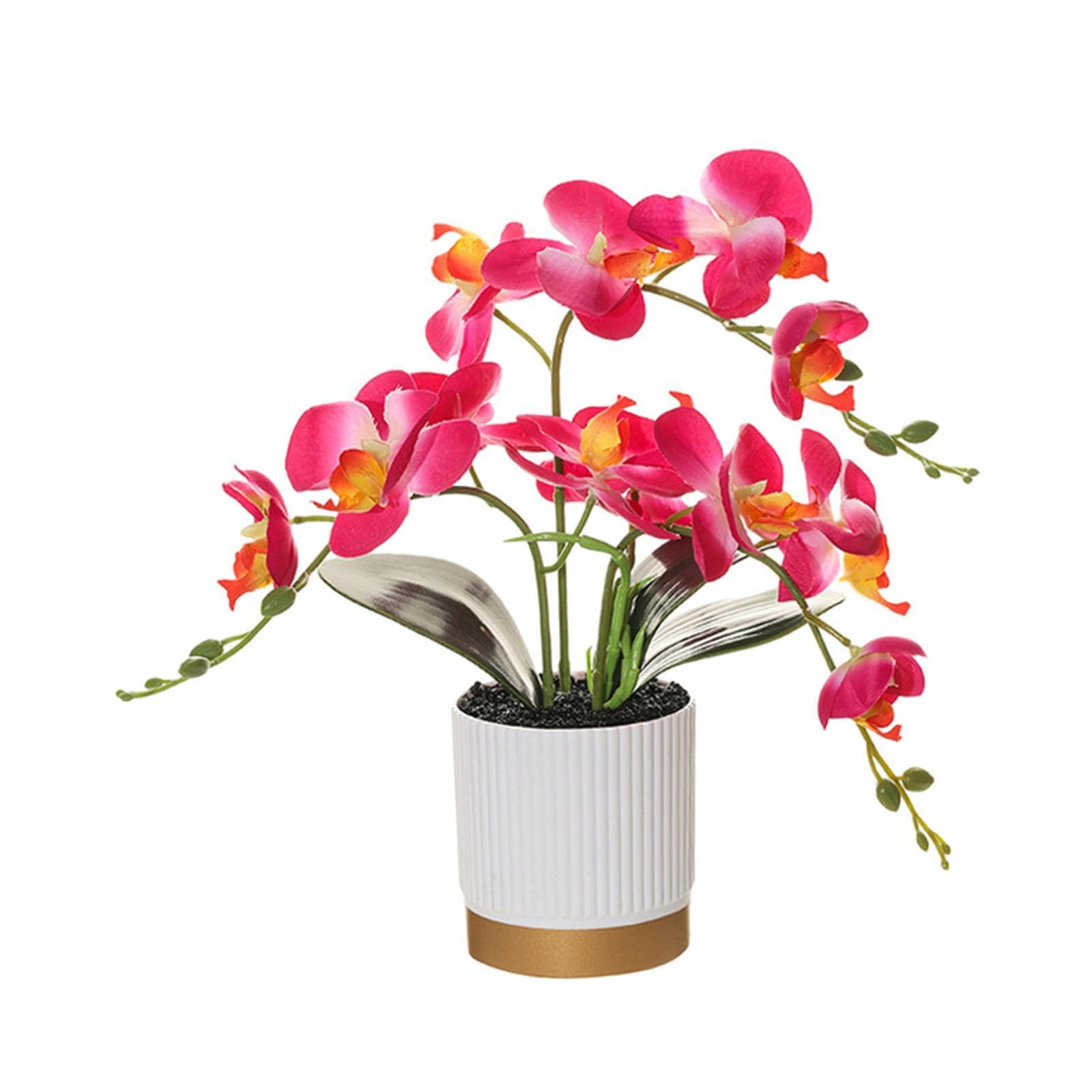 TWISAXC Faux Flower In Pot Fake Plastic Bouquet Materials Realistic Appearance Bonsai Decorations Bedrooms Living Rooms Kitchens Saving Trouble Simulated, Amaranth