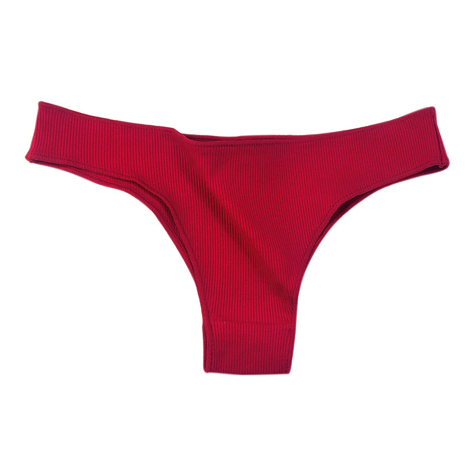 Generic Seamless Underwear for Women High Waisted No Show Stretch Bikini Panties Breathable Soft Briefs Hipster Red X-Large