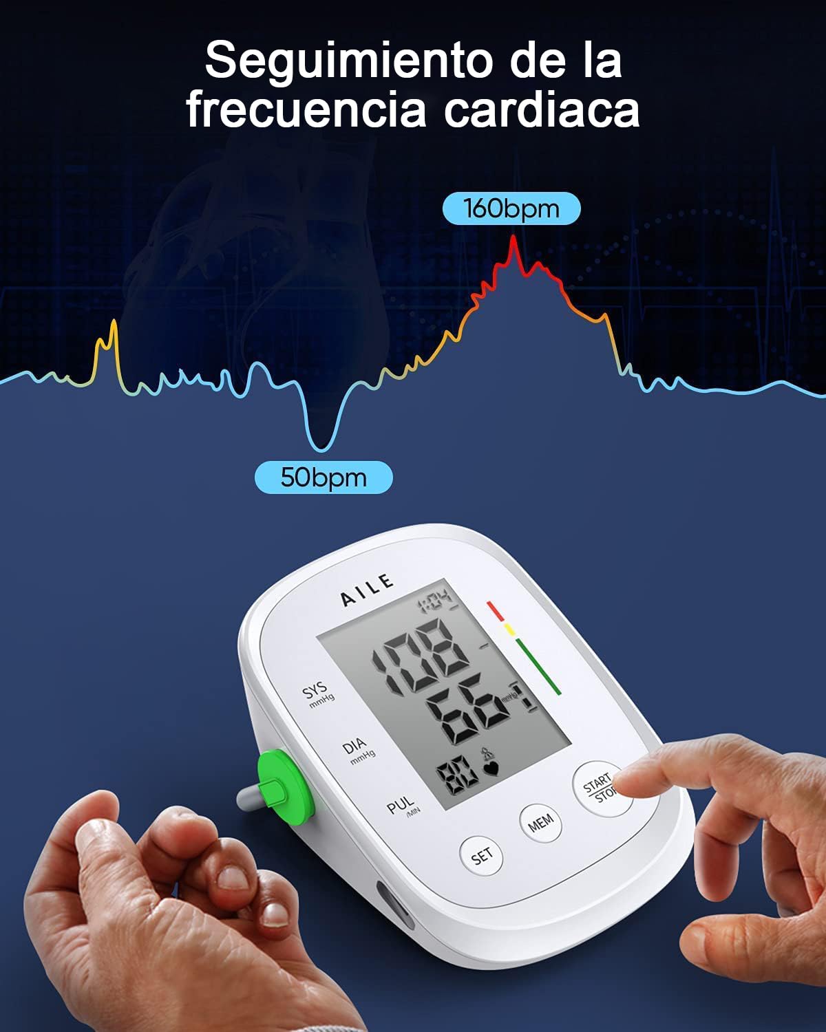 AILE Tensiómetro de Brazo Digital, Medidor Tension Arterial — view 5