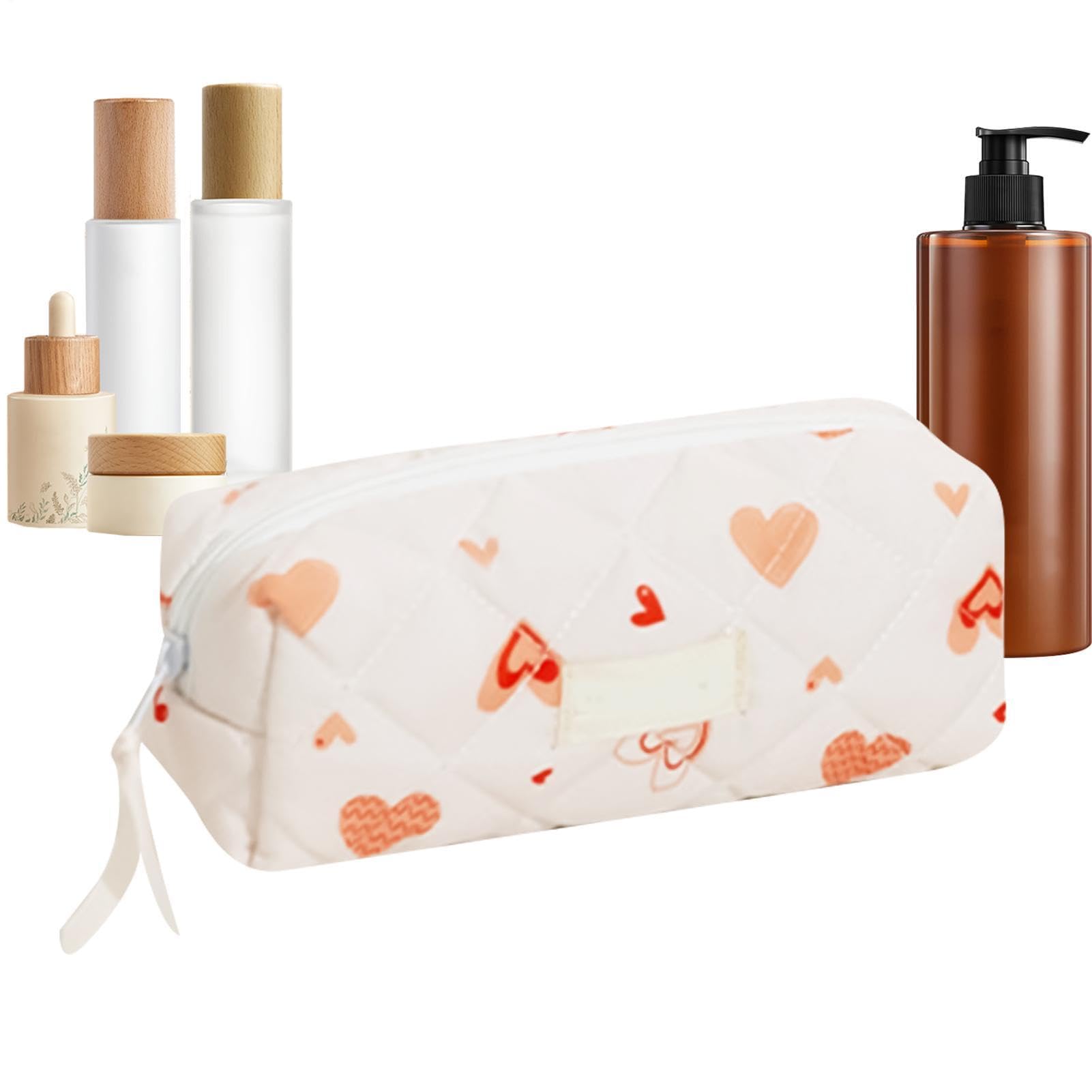 Kosmetiktasche, niedlich, multifunktional, rot, Achteckiger Stil, Siehe | Ästhetische Kosmetiktasche, wiederverwendbar, für Toilette, Badezimmer, Dusche, etc