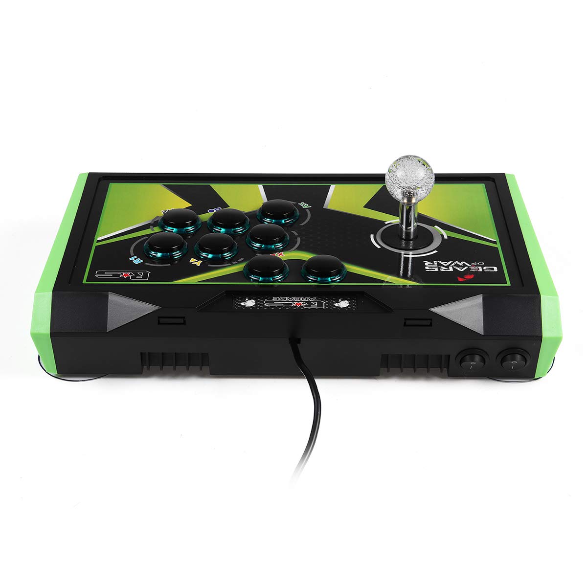 RS USB Led Juego De Cable Arcade Joystick Fighting Stick Inget Fördröjning Gamepad Controlador De Arcade För Pc Videojuego - Black & Green