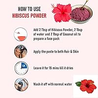 Vista 2 de Generic Polvo de flor de hibisco Sembaruthi Poo Powder Flor de hibisco rosasinensis -3.53 oz