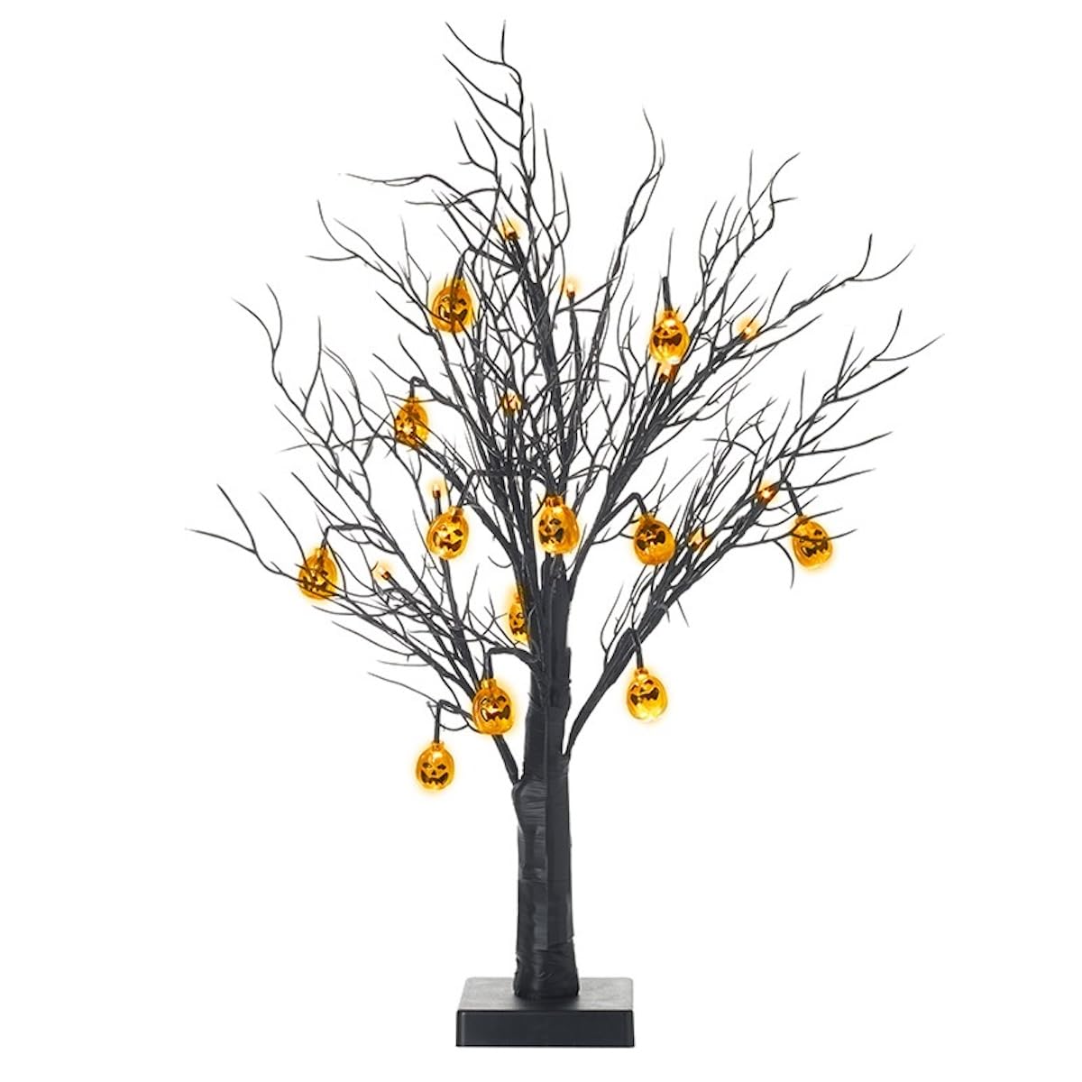 Heaven Sends Multicolor Light Up Jack O Lantern Black Halloween Twig Tree