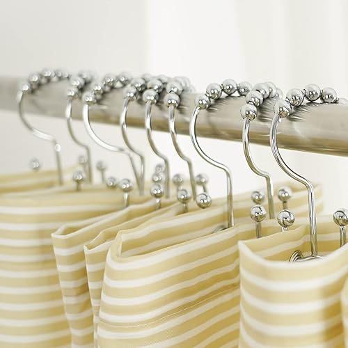 Miniatura 3 de Ganchos para cortina de ducha, anillos Titanker, acero inoxidable resistente a la corrosión, rodillos de doble deslizamiento, ganchos para cortinero