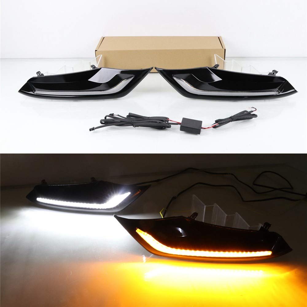 Luces diurnas LED DRL para compatible for Mazda 3 Axela desde 2019 2020, LED parachoques delantero DRL + streamer amarillo luces de señalización