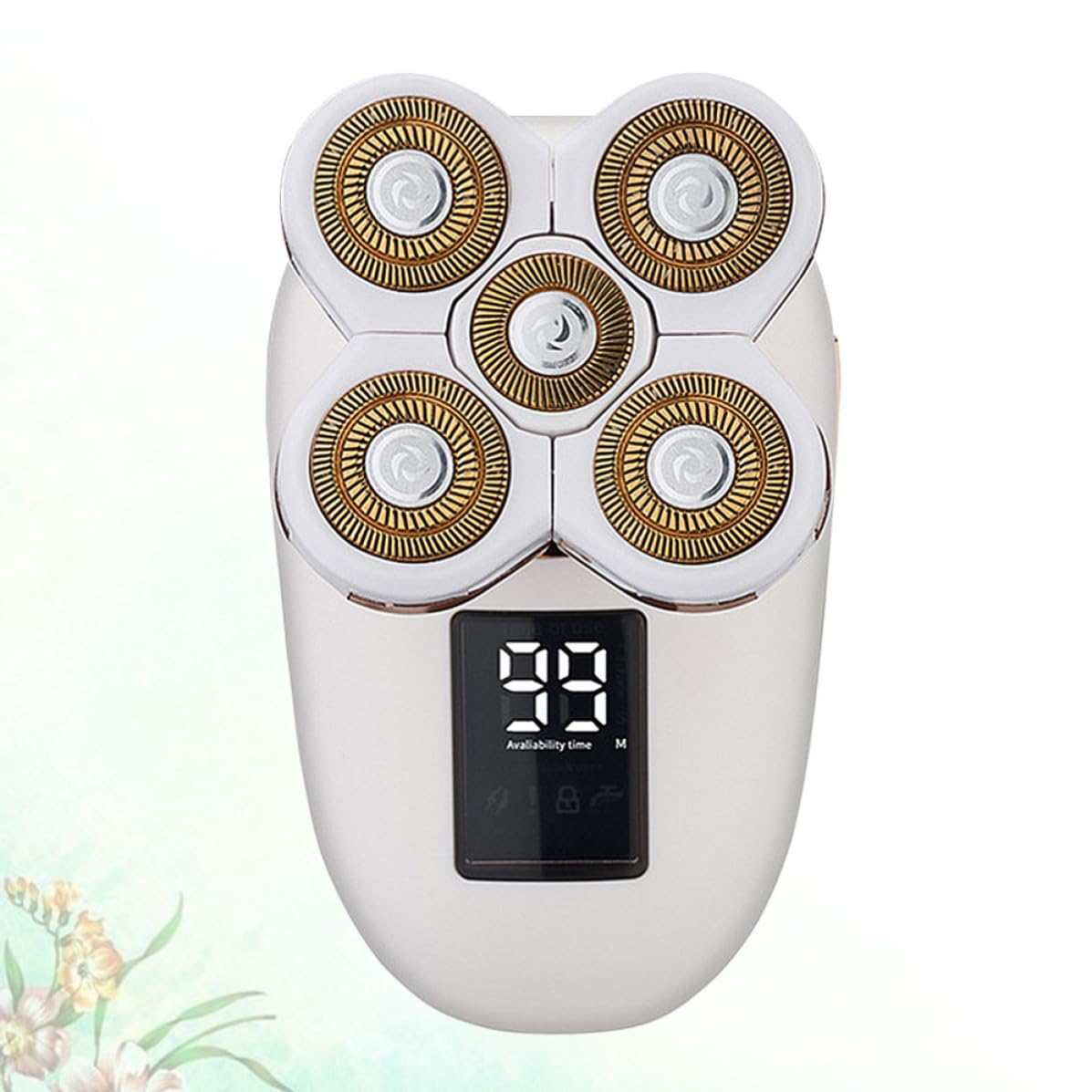 NUOBESTY LCD Haartrimmer Elektrorasierer für Männer mit 600 Mah Akku Weiß Glattes Rasieren und Direkt mit Wasser Reinigbar für Zuhause und Unterwegs
