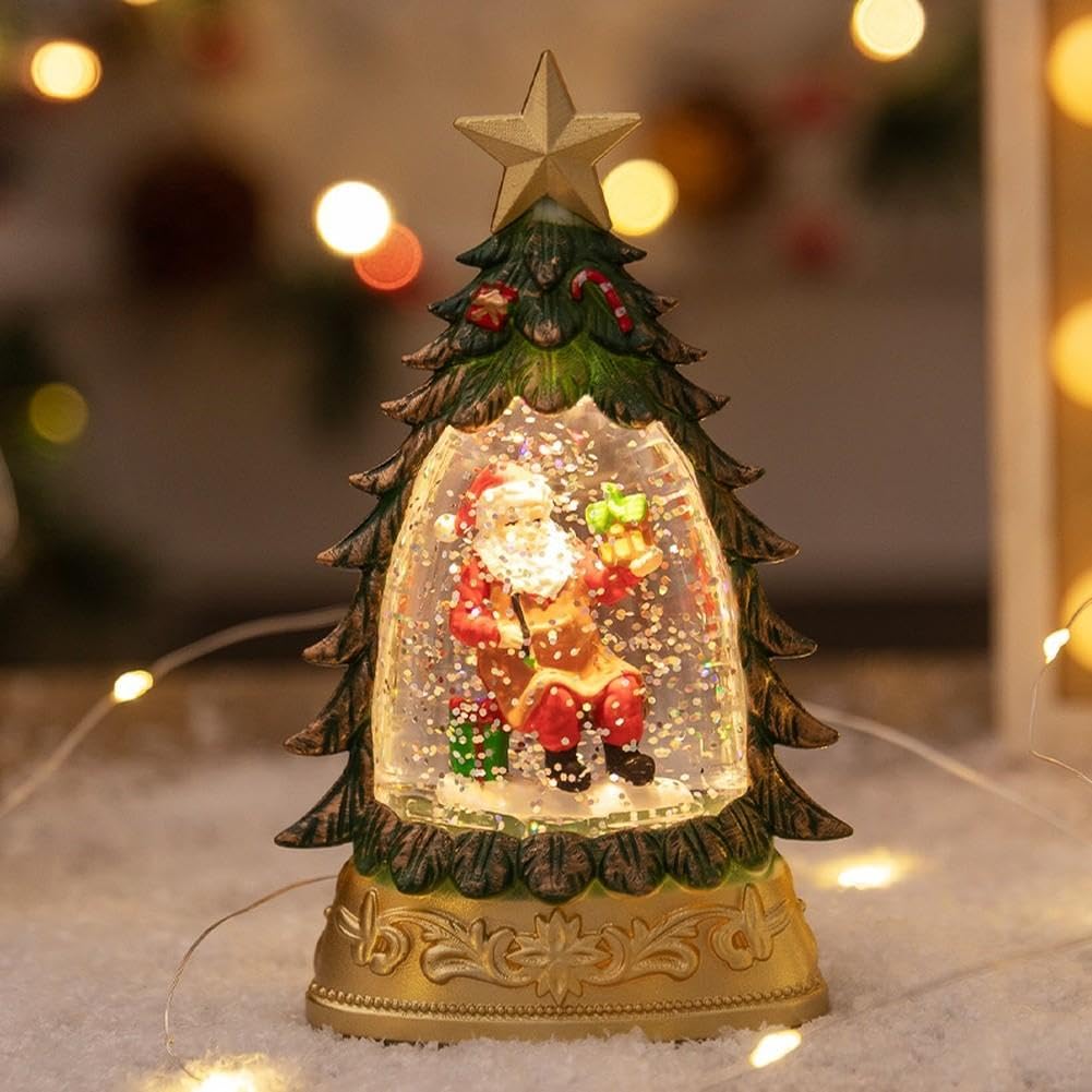 Palla di cristallo incandescente ornamento 9 cm rosso verde albero di