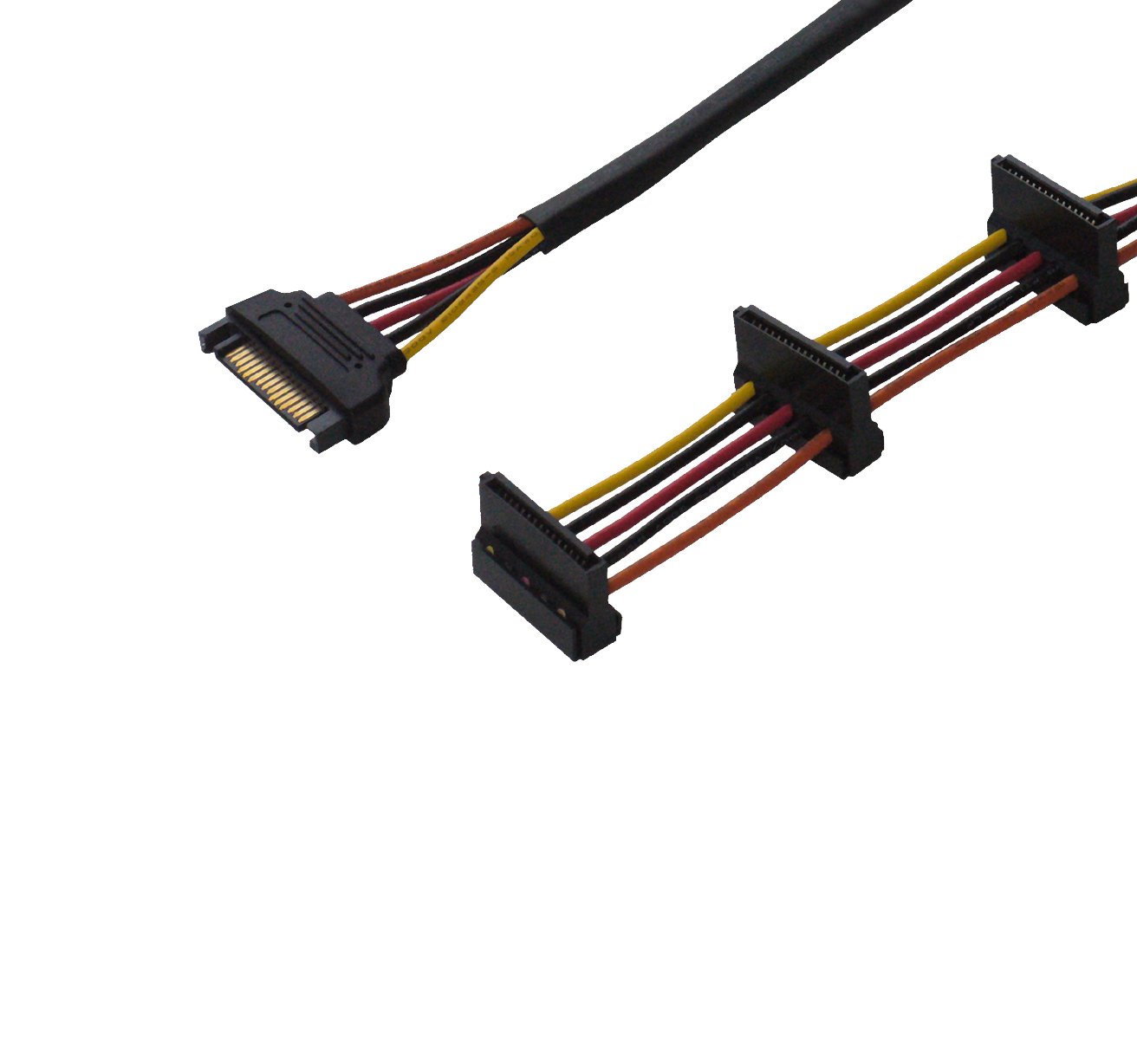 Amazon | シリアルATA電源 3分岐（下向き）ケーブル SATA III