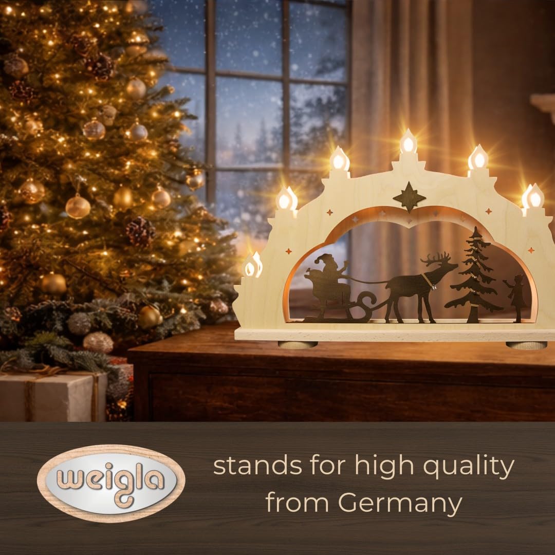 weigla - Arco de luz (7 Luces), diseño de Papá Noel sobre Trineo
