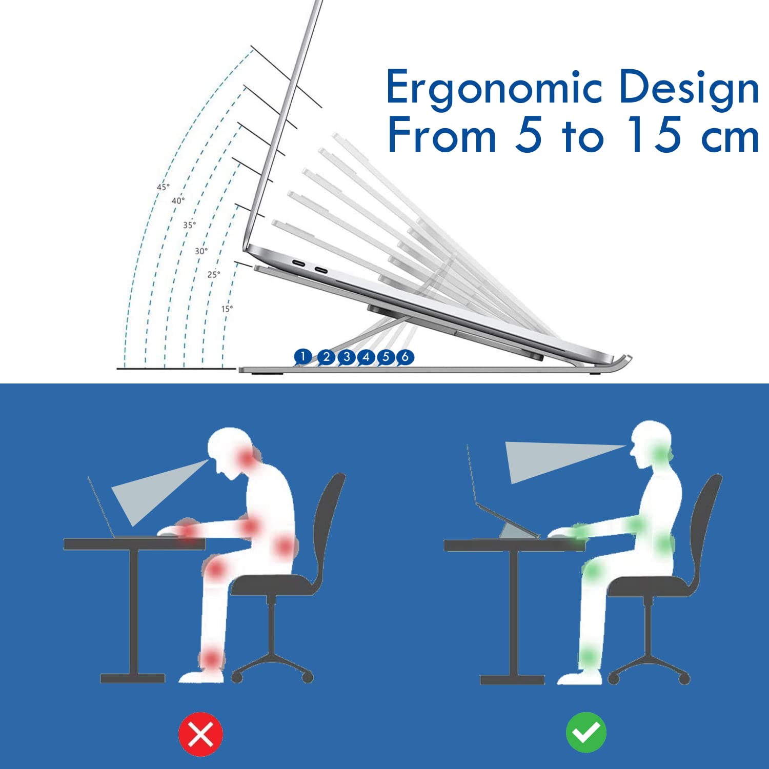 Soporte Plegable PORTATIL EWENT EW1266 10-/15.6-6POSICIONES Aluminio (Paquete de 5)
