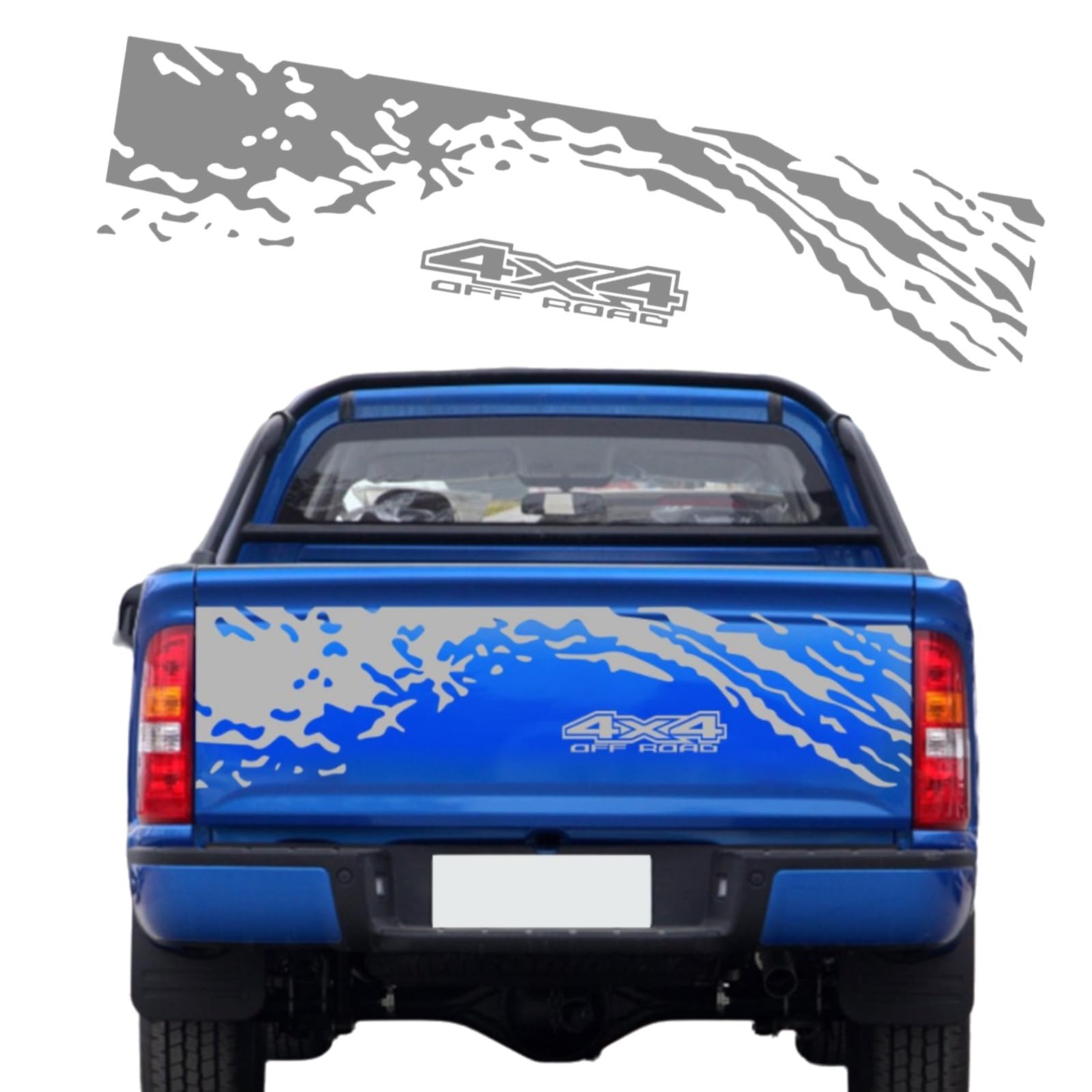 nuoozy Truck Tailgate Vinyl Decal Preamble Rear Truck Graphic Wrap Stickers NJ019 for Pickup Grey(1Pcs)