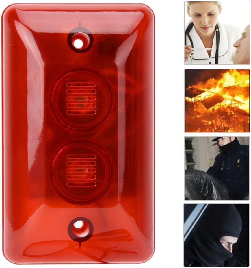 Sonew 12V Wired Alarm Strobe Siren with Flashing Light and Loud Sound for Enhanced Security System