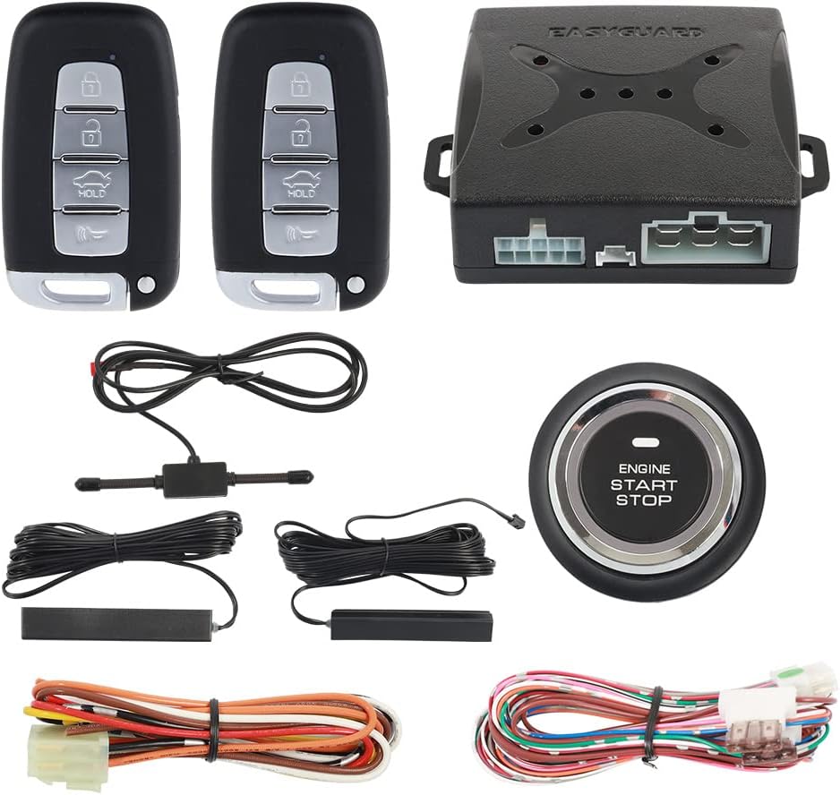 EASYGUARD PKE Car Alarm System Proximity lock unlock Push Button Start Remote engine Start Keyless Go system DC12V EC003N-K-1